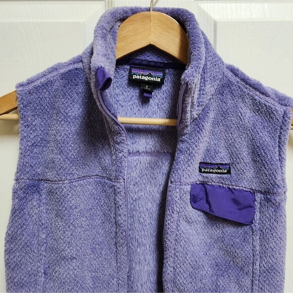 Patagonia Fleece Vest Women S Purple Zip Pockets Polartec Thermal Outdoor Hiking - Picture 5 of 13